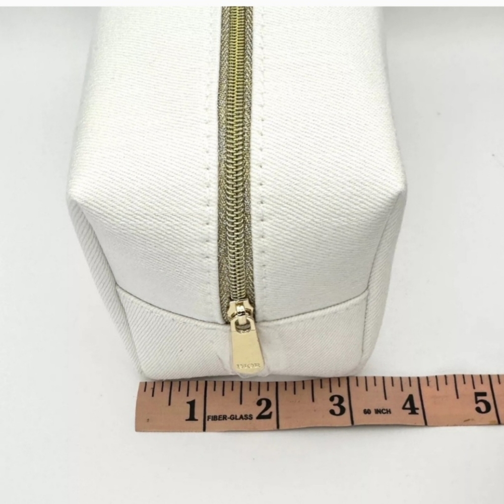 Dior Beauty Demin Cosmetic Makeup Bag Pouch - Gold Logo - Picture 3 of 9